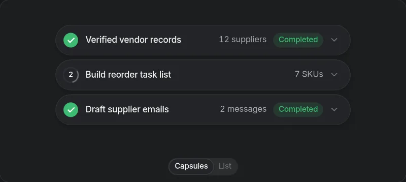Task Rows preview