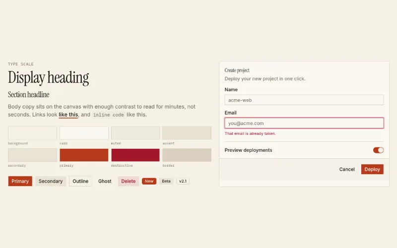 Editorial (design system) preview
