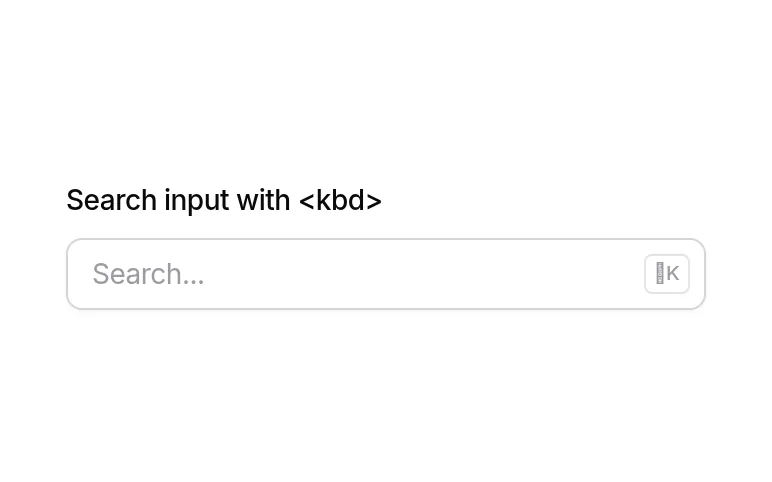 Input: label, search, kbd preview