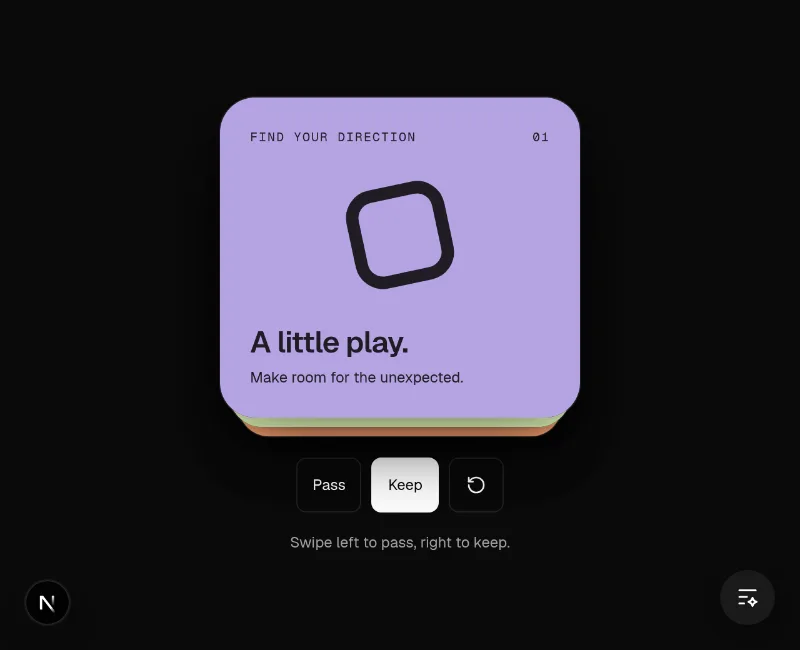Swipe a direction preview